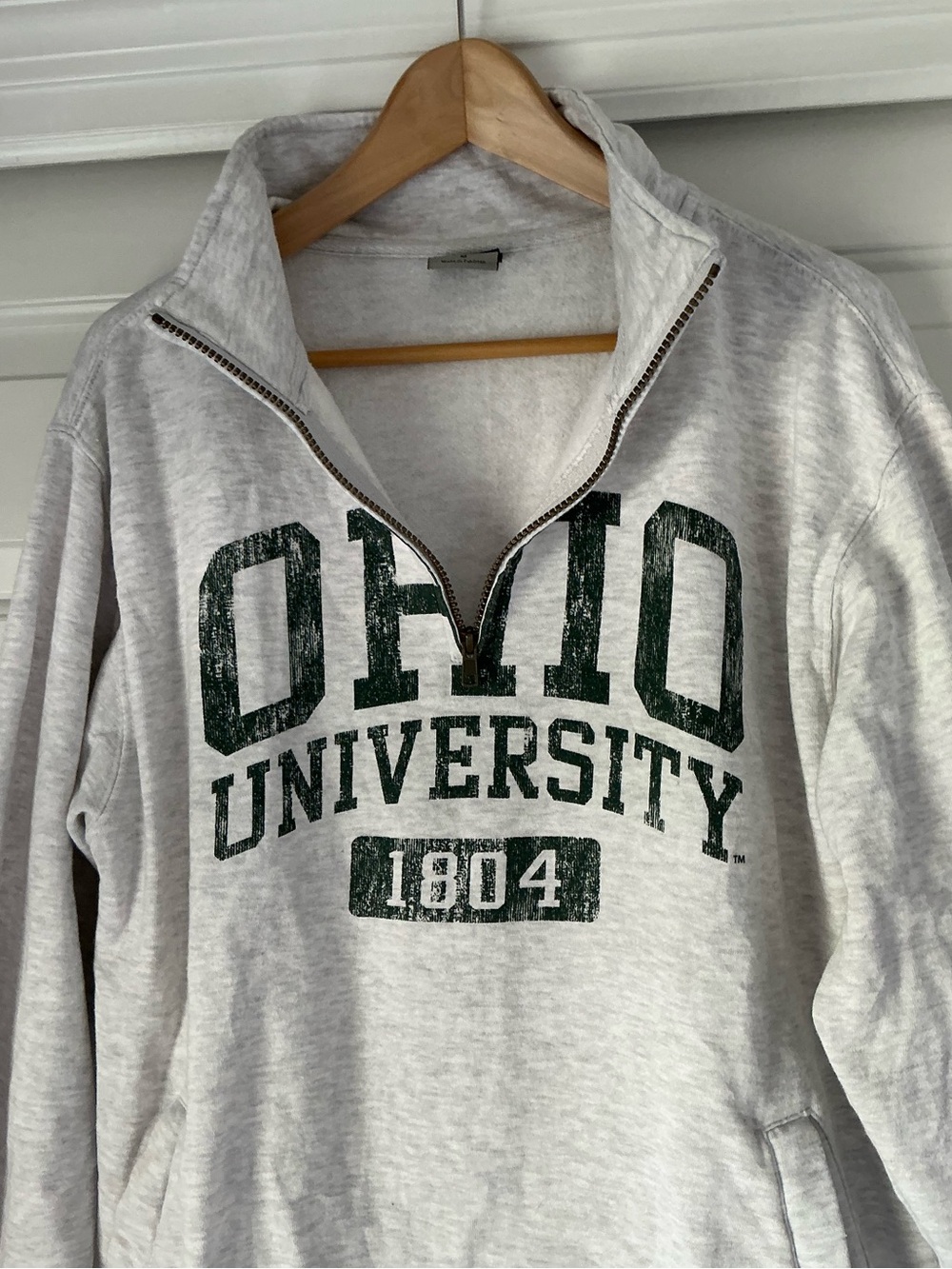 MV Sport Men’s Ohio University Grey 1/2 Zip Fleece Sweatshirt M - Picture 3 of 11